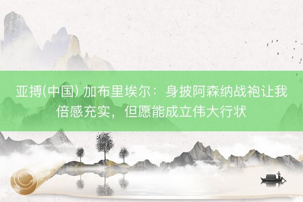 亚搏(中国) 加布里埃尔:身披阿森纳战袍让我倍感充实,但愿能成立伟大行状