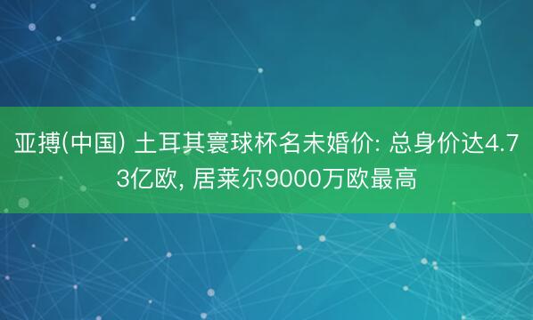 亚搏(中国) 土耳其寰球杯名未婚价: 总身价达4.73亿欧， 居莱尔9000万欧最高