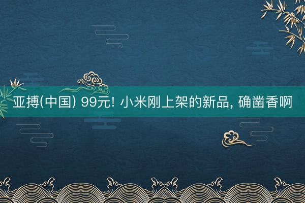 亚搏(中国) 99元! 小米刚上架的新品， 确凿香啊