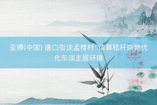 亚搏(中国) 唐口街谈孟楼村: 清算秸秆杂物优化东谈主居环境
