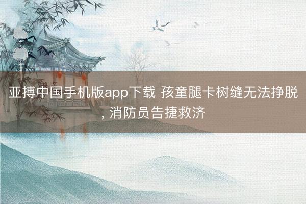 亚搏中国手机版app下载 孩童腿卡树缝无法挣脱， 消防员告捷救济