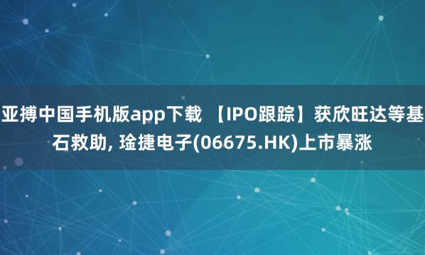 亚搏中国手机版app下载 【IPO跟踪】获欣旺达等基石救助， 琻捷电子(06675.HK)上市暴涨